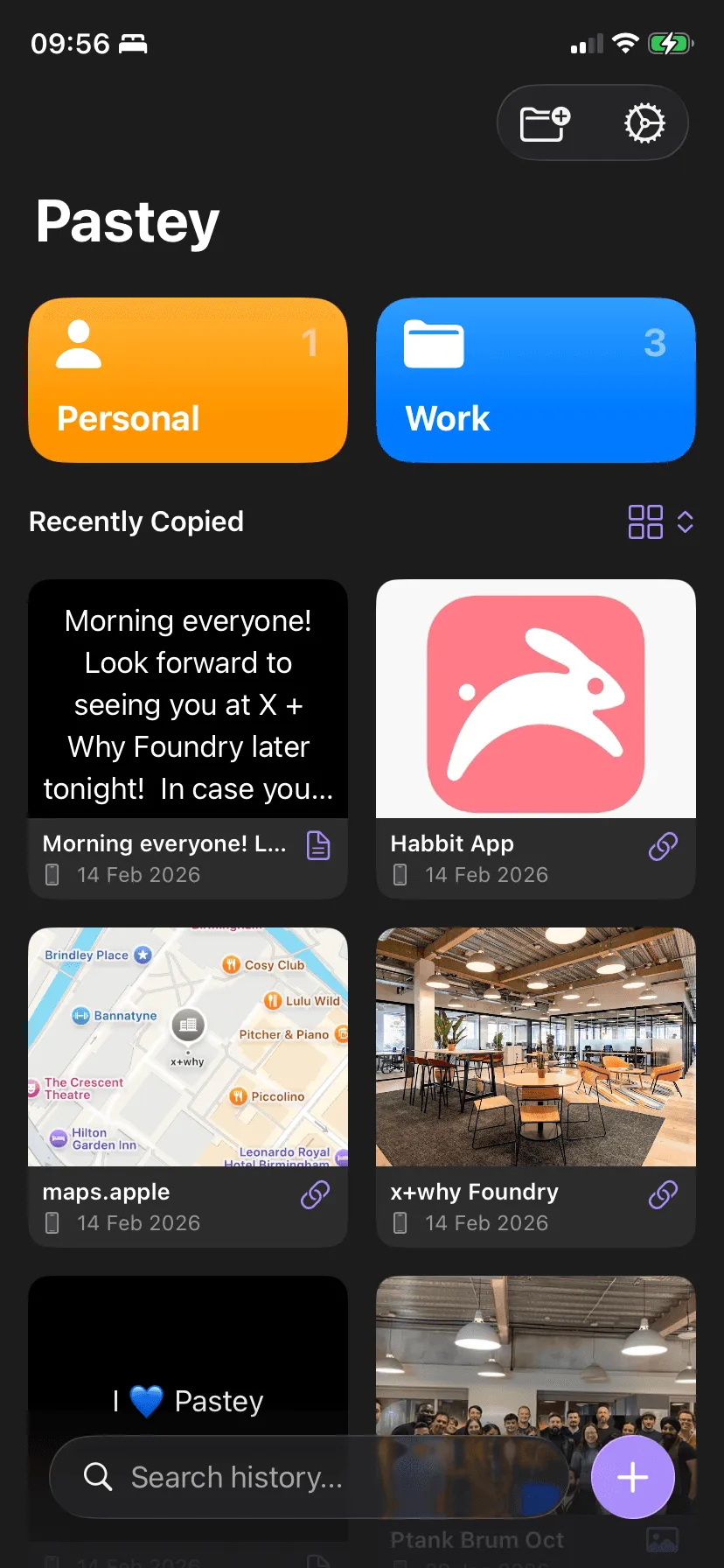 Clipboard history in one place